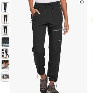NWT baleaf Women's Water Resistant Black UV Hiking Pants Medium